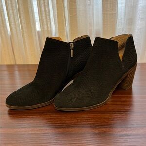 Lucky Brand Black Suede Ankle Boots